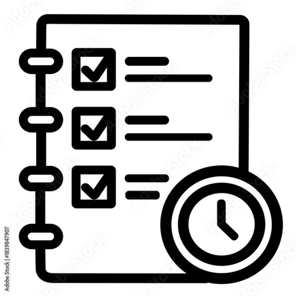 Fototapeta time management icon