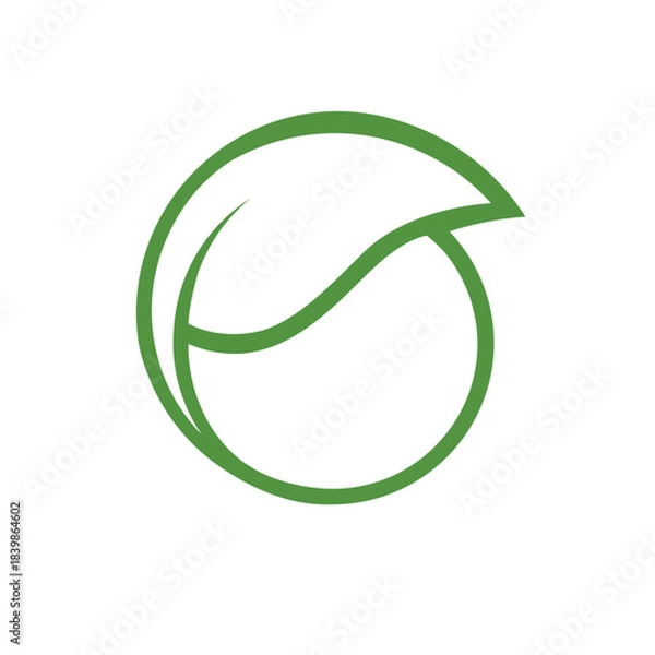 Obraz Leaf eco friendly line circle  logo icon vector element design