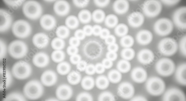 Fototapeta Monochrome Concentric Rings Background: Blurred White Glow Effect and Symmetric Circular Pattern for Abstract Design Backdrop