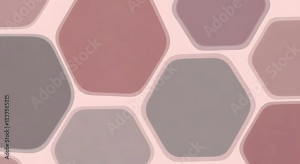 Fototapeta Modern Abstract Background: Soft Hexagonal Geometric Pattern in Muted Earth Tones, Blush Pink, and Dusty Mauve