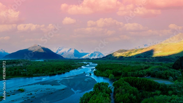 Obraz Dramatic Sunset Over the Glenorchy Landscape