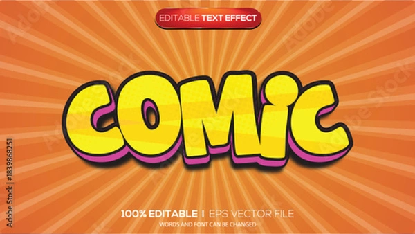Obraz 3D text effect comic theme