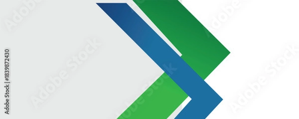 Fototapeta Abstract geometric design with blue and green arrows on a gray and white background