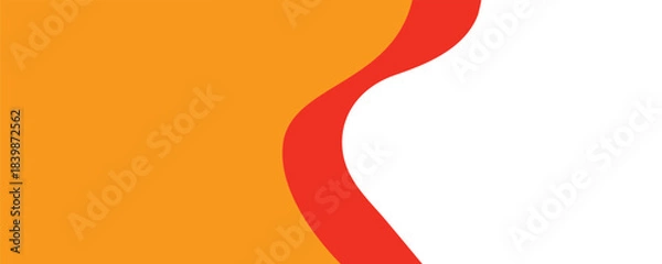 Fototapeta Abstract orange and red wavy shapes on a white background