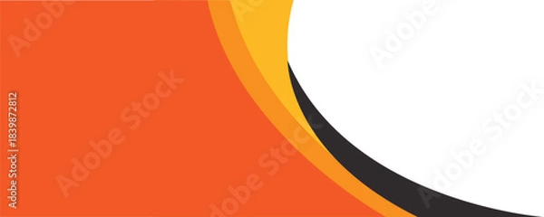 Fototapeta Abstract geometric design with orange and yellow curves