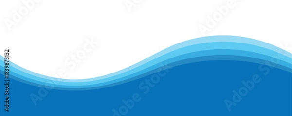 Fototapeta Abstract blue wave design isolated on transparent background