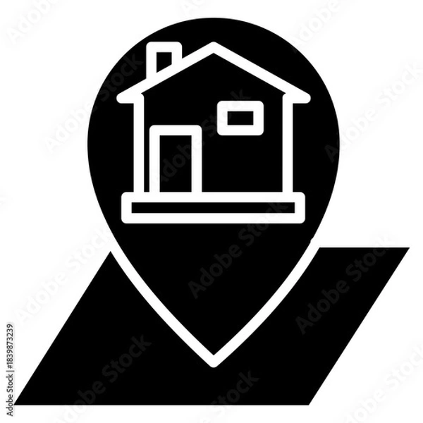 Obraz house location icon vector
