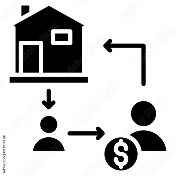 Obraz house rental icon vector