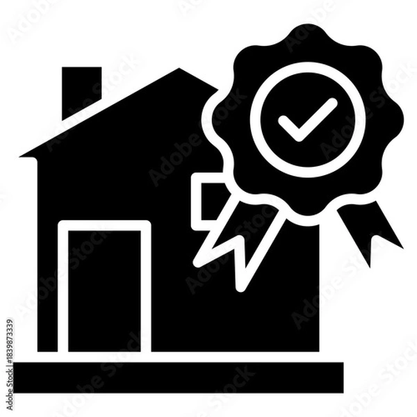 Obraz house warranty icon vector