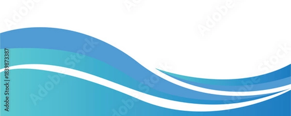 Fototapeta Abstract blue wave design isolated on transparent background