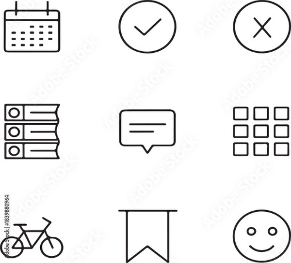 Obraz Modern Outline Vector Interface Icons Collection