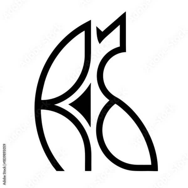 Fototapeta Minimalist Cat Vector, One Color, Simple Line Art