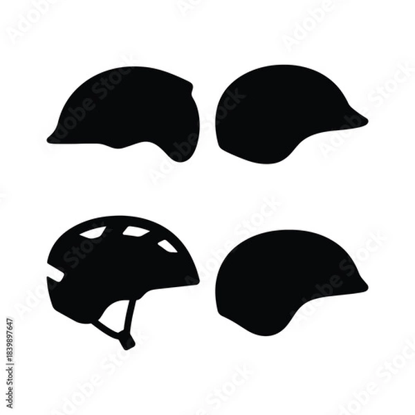 Obraz Bicycle helmet silhouette bundle for safety