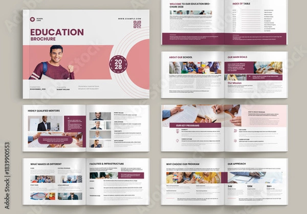 Fototapeta Education Brochure Landscape Template