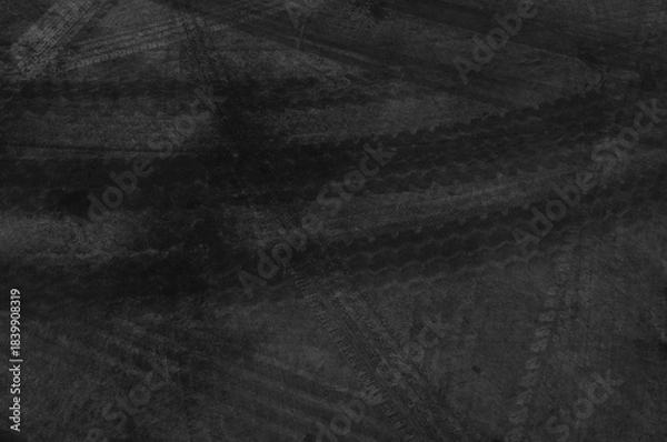 Obraz Close up black tire marks on cement floor.