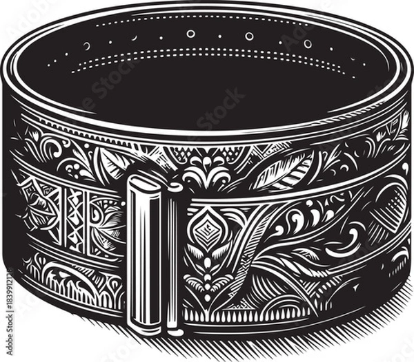 Obraz black and white ceramic pot