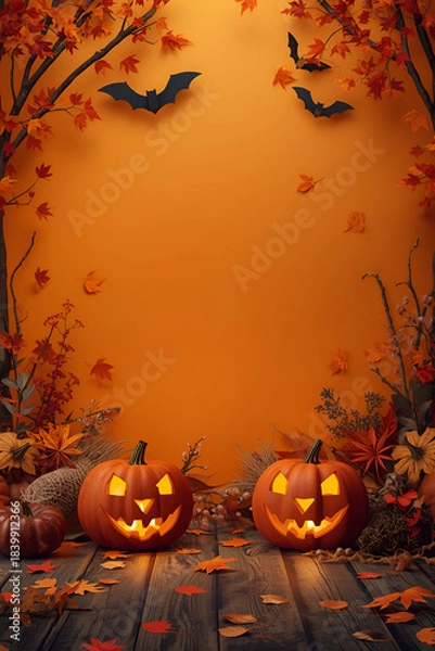 Obraz halloween background with pumpkin