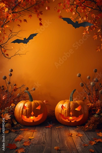 Obraz halloween background with pumpkin
