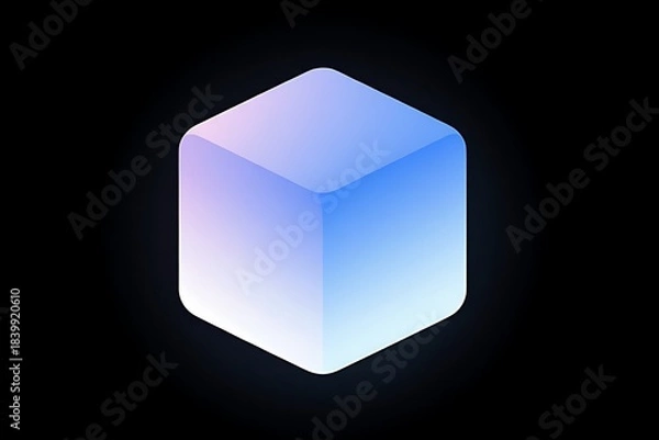 Fototapeta 3d blue cube