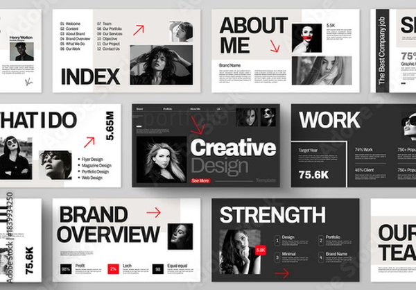 Obraz Creative Portfolio Presentation Template Design For Minimal Design
