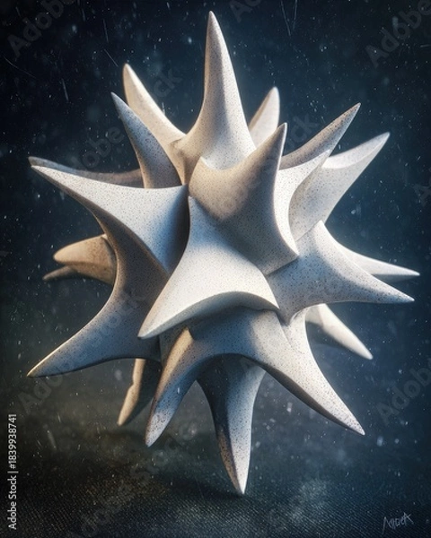 Fototapeta Abstract Geometric White Spiked Shape