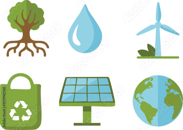 Fototapeta Bubbly Pastel Vector Icon Set for Weather Forecasting