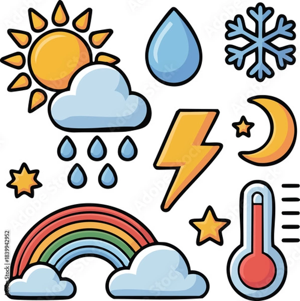 Fototapeta Minimal Flat $2D$ Environment and Sustainability Vector Icon Set