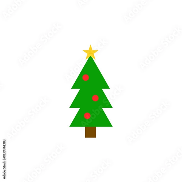 Obraz christmas tree on white background