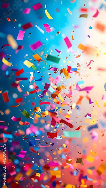 Obraz カラフルな背景と紙吹雪