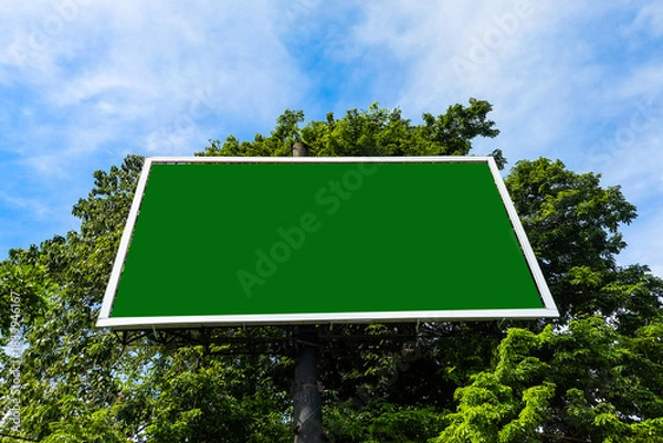 Fototapeta Green Screen Billboard, suitable for mockup