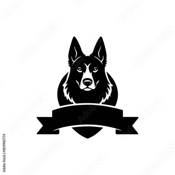 Obraz black and white dog