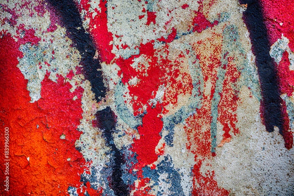 Obraz graffiti on the wall, old texture paint ,grunge background	