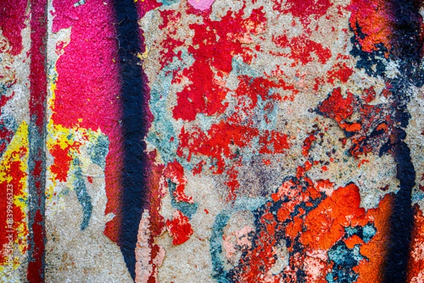 Obraz graffiti on the wall, old texture paint ,grunge background	