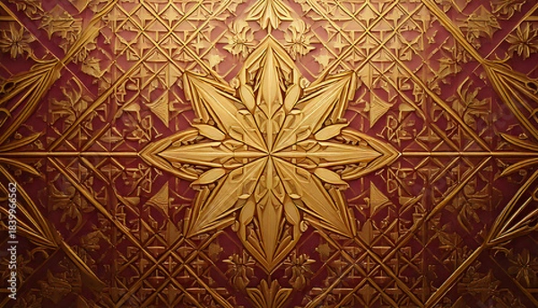 Fototapeta Golden Geometric Pattern | Abstract Gold Texture Background