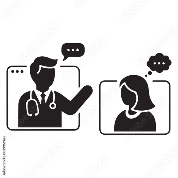 Obraz Digital Stethoscope Doctor Patient Telemedicine Vector