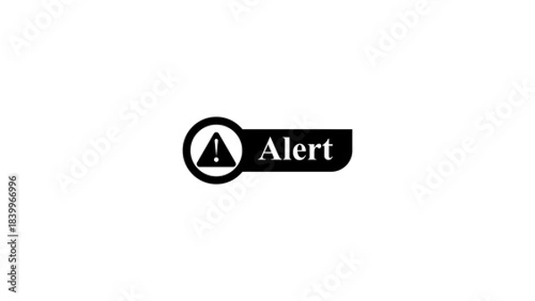 Fototapeta Minimal alert icon, warning symbol, exclamation mark in triangle, notification sign, danger alert vector illustration, attention indicator, warning UI element, emergency alert design