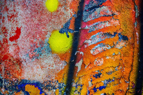 Obraz graffiti on the wall, old texture paint ,grunge background	