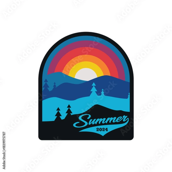 Obraz lanscape summer emblem design