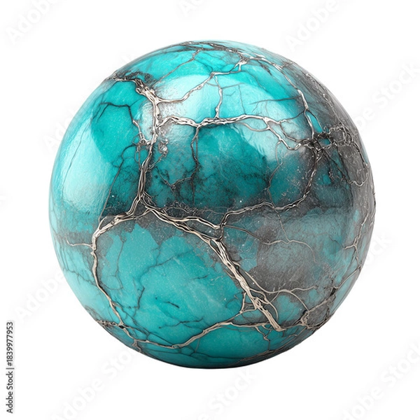 Obraz Turquoise sphere with marble texture