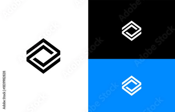 Fototapeta Modern Abstract Geometric Loop Logo Mark