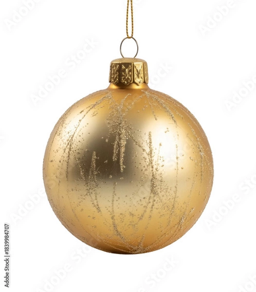 Obraz Golden Glitter Christmas Ornament Isolated on Background