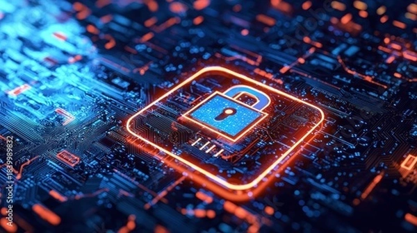 Obraz Digital security lock illustration