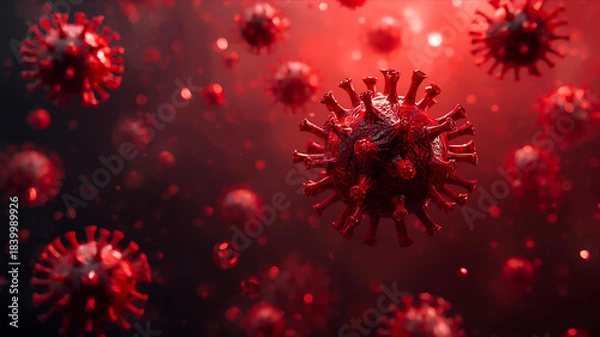 Obraz 赤い危険なウィルスのイメージ