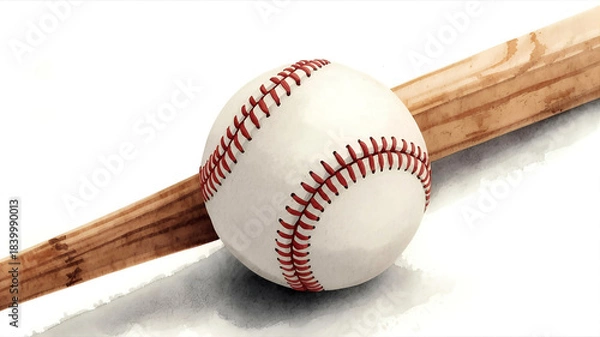 Obraz 野球のボールとバットのイラスト