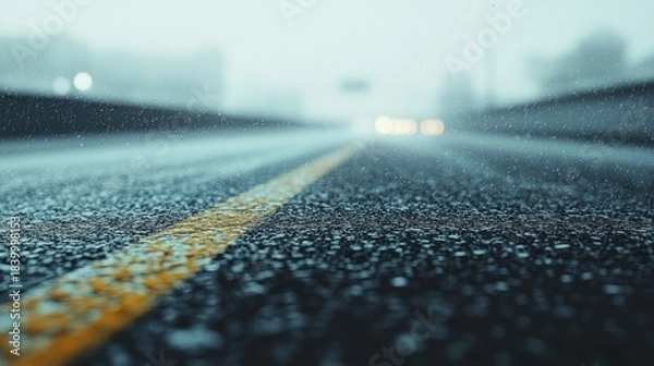 Obraz Road perspective in a misty environment