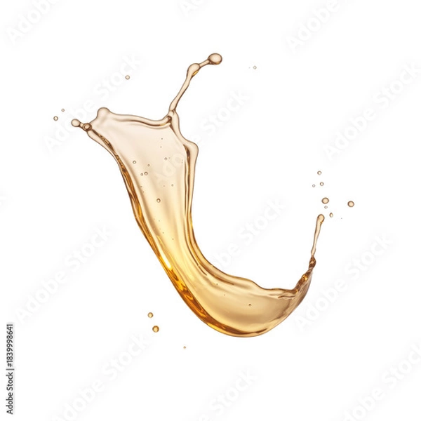 Obraz golden liquid splash isolated on white background