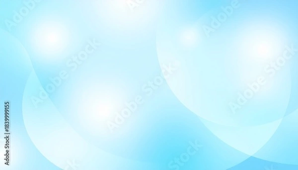 Obraz パワポや資料の表紙に使える青と白の流れる曲線が描く爽やかなビジネス系抽象背景デザイン