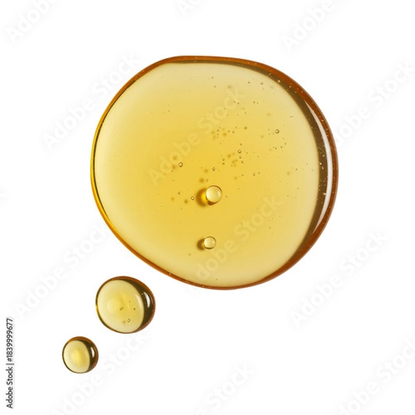 Obraz Golden Viscous Liquid Drops on Gray Background