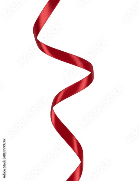 Obraz Red Satin Ribbon on White Background