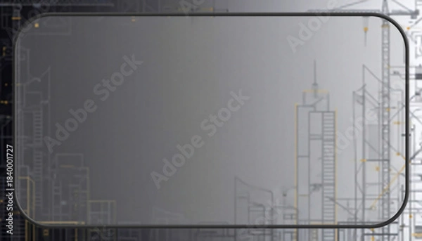 Fototapeta Abstract Grey Tech Background with Architectural Line Elements